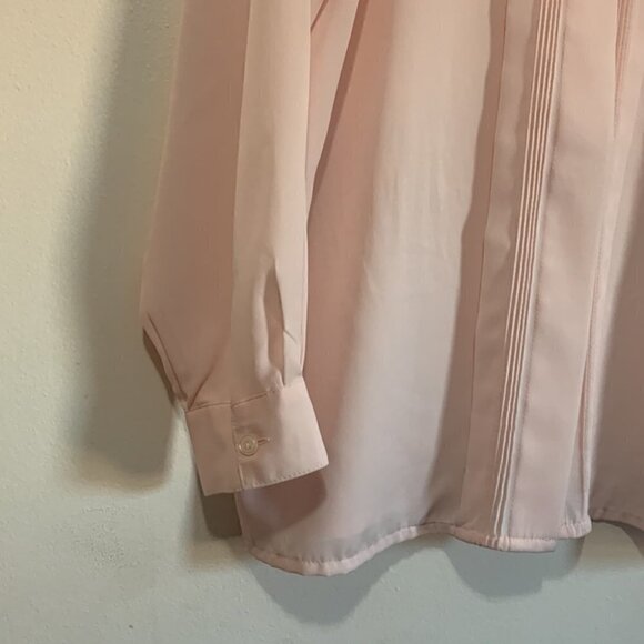 Vintage 80’s Fairset Ballet Pink Pleated Blouse with Detachable Pearls Korea - Picture 4 of 8